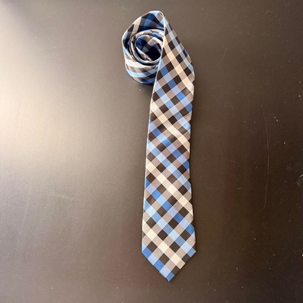 Bespoke Blue and Black Plaid Tie